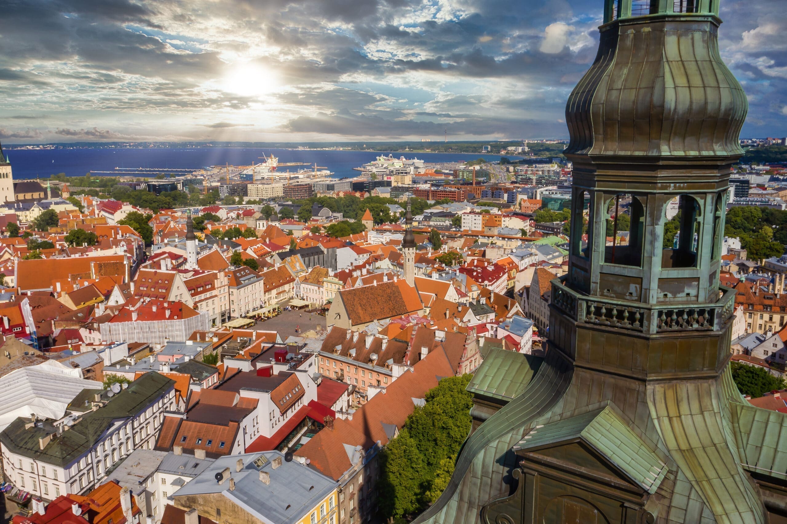 Landscape of the Old Town Tallinn under the sunlight and a cloudy sky in Estonia Tallinn - Estonia - IBG Travel